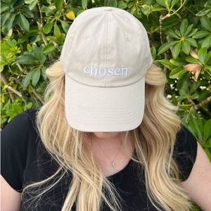Chosen Embroidered Hat in Cream Christian Apparel Cap